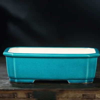 Purple Clay Flower Pot Rectangular Ceramic Bonsai Pot