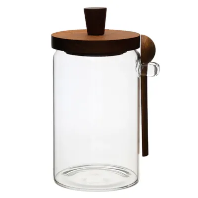 1 Pcs 25 OZ Glass Coffee Jars With Spoons, Candy Jars, Biscuit Jars, Storage Jars, Tea Jars, Snack Jars, Seasoning Jars, Salt Jars, Pepper Jars
