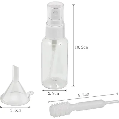 Spray Bottle – 12-piece Set With 30ml Bottles, 3 Mini Funnels, 3 Dropper Pipettes, Labels, And Microfiber Cloths – Accessory Set