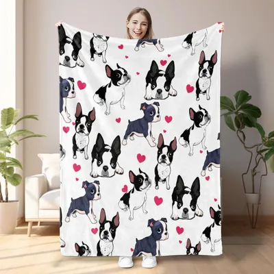 1pc Adorable Fleece Dog Blanket - Soft, Cozy, Lightweight, Warm, Flannel Throw For Couch, Bed, Sofa, Living Room Decor - Perfect For Snuggling Up On Chilly Days 75x100cm,130x150cm,150x200cm