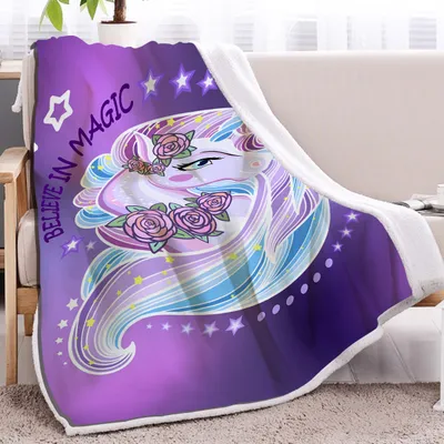 1Pc Of High Weight Soft And Warm Unicorn Themed Lamb Wool Blanket, Versatile Sofa, Good Companion, Office Nap Blanket, Also Suitable For Camping