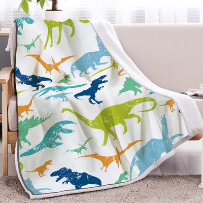 1pc Of High Weight, Soft, Warm, Simple, Cute Dinosaur Themed Lamb Wool Blanket, Versatile Sofa, Good Companion, Office Nap Blanket, Also Suitable For Camping