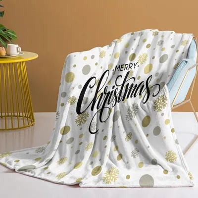 1pc Of Flannel Christmas Limited Edition Soft Fluffy Multifunctional Outdoor Beach Camping Living Room Sofa Office Nap Printed Blanket
