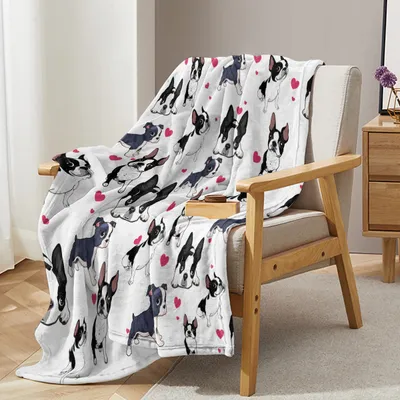 1pc Adorable Fleece Dog Blanket - Soft, Cozy, Lightweight, Warm, Flannel Throw