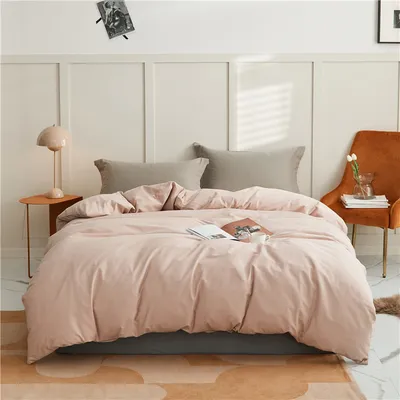 100 Cotton Sanding Duvet Cover Autumn And Winter Thickening Solid Color