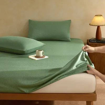 Summer Cool-Feel Bamboo Fiber Fitted Sheet