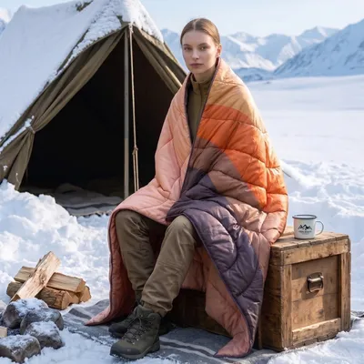 Quilted Printed Outdoor Water-Resistant Windproof Camping Blanket