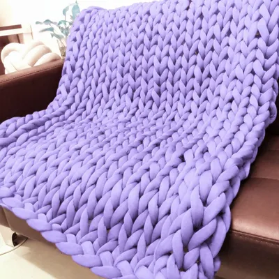 Cross-border Exclusive 3cm Core-spun Yarn Chunky Knit Blanket