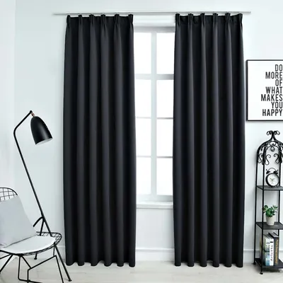   blackout curtains with hooks, 2 pieces.   blackout curtains