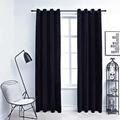   blackout curtains with eyelets, 2 pieces, velvet,  