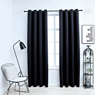   blackout curtains with metal eyelets, 2 pieces.   blackout curtains