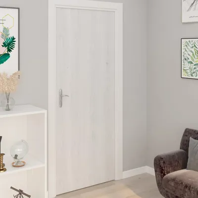  Self-adhesive Door Films, 2 Pieces, White PVC