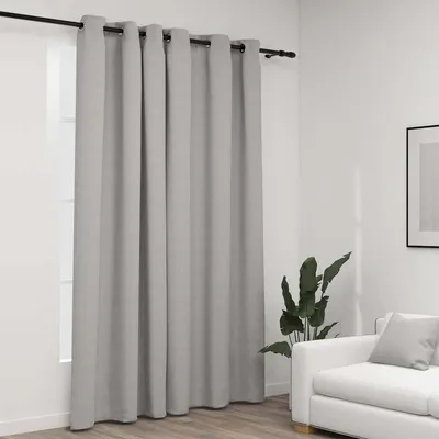   blackout curtain with eyelets, linen look;   blackout curtain with