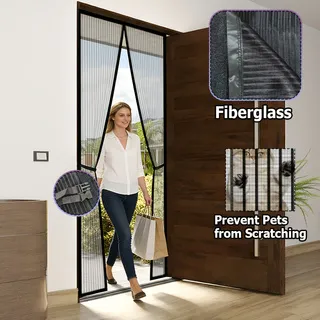 One Magnetic Mosquito Screen Door, Upgraded Summer Screen Window, No Drilling Needed, Made Of Diamond Mesh Material - Insect-proof And Breathable, Classic Style, Suitable For Bedroom, Living Room, Din
