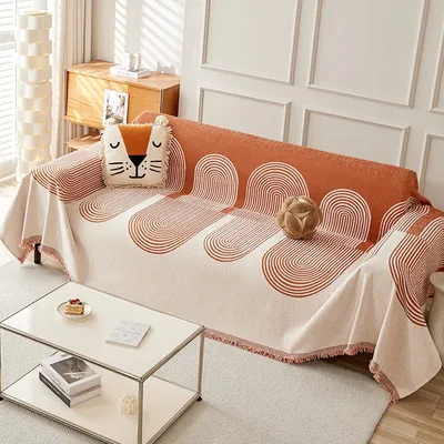 Anti-cat-scratch Sofa Cover With Sleek Linesuniversal For All Seasons Includes A Sofa Cushion And Sofa Slipcover