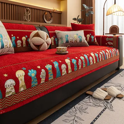 All-Season Jacquard High-End Light-Luxury Non-Slip Sofa Cushion Full-Coverage Sofa Cover Cloth