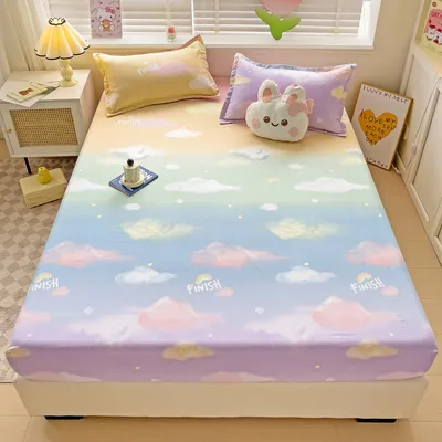 Brushed Single-layer Fitted Sheet Mattress Protective Cover