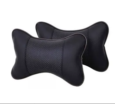 Car neck pillow-black-PU leather +PP cotton-1 piece