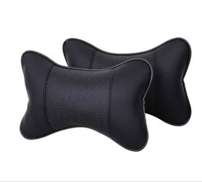 Car neck pillow-black-PU leather +PP cotton-1 piece
