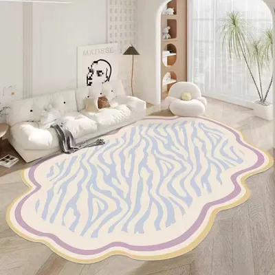 Bedside Rug Mat Home Use Cream Style Floor Mat
