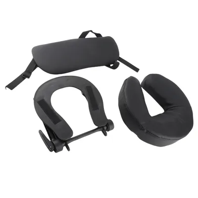 Beauty Bed Headrest Cradle U Shape Adjustable Folding Massage Table Face Cradle Pillow For Beauty Salon Black