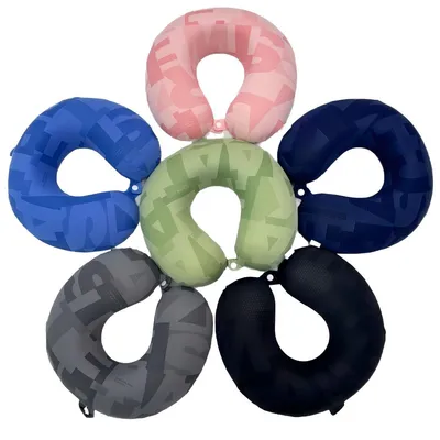 Letter Pattern Ice Silk Memory Foam U-shaped Pillow