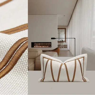 3D Adhesive Embroidery Living Room Cushion Pillowcase