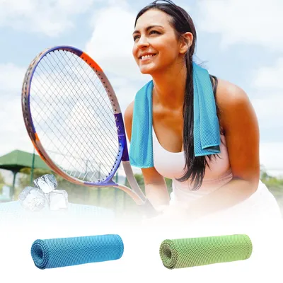 2 Cooling Towels In Blue And Green - Refreshing Towels For Sports, Fitness, And Outdoor Activities