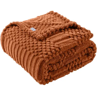 Rust Throw Blanket - Soft & Fluffy Fleece, Cute & Aesthetic, Perfect For Sofa, Couch, Chair, Bed, Living Room & Bedroom, All-Season Use, Plush & Cozy Decorative Blanket