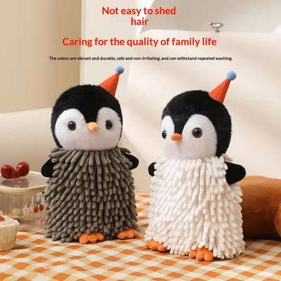 Cartoon Penguin Chenille Hand-Wiping Doll