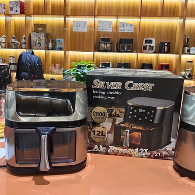 12L English Large Capacity Visible Stainless Steel Household Air Fryer