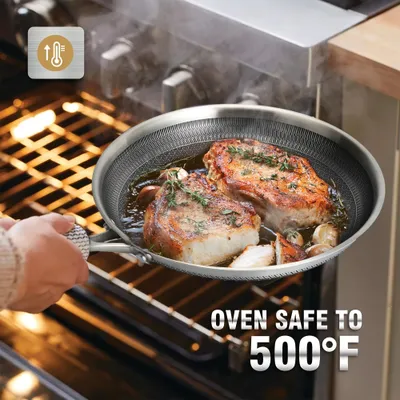 1PC Household Kitchen Honeycomb Stainless Steel Non Stick Frying Pan,Easy To Clean, Suitable For Frying Steak, Fish, And Eggs,Suitable For All Stoves