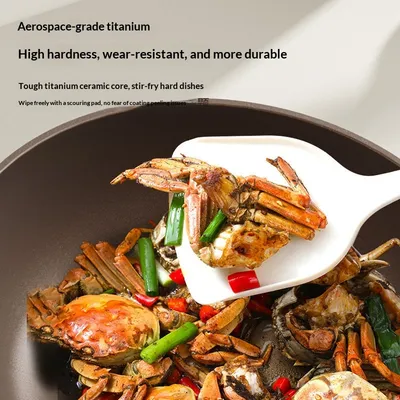 Nonstick Ceramic Frying Pan Household Flat Bottom Titanium Alloy Pot