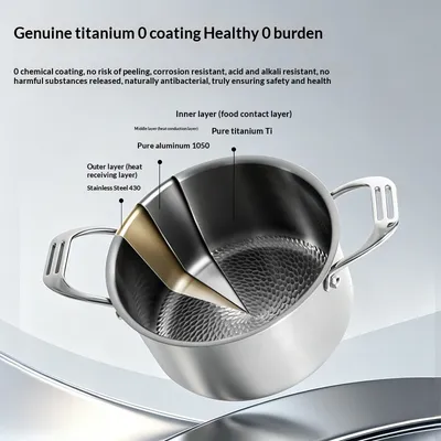 Three-layer Thickened Uncoated Small Simmer Pot Household Stew Pot