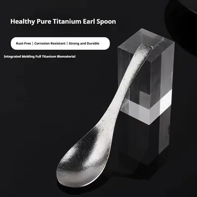 Pure Titanium Ice-flower Household Spoon