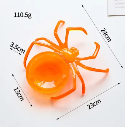 Plastic spider candy plate-orange-1 piece