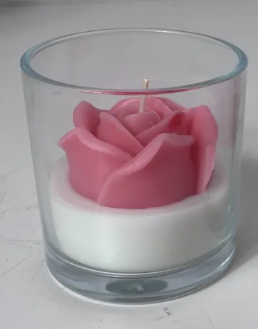 Two-color rose aroma cup-pink-random aroma-mixed wax-1 cup