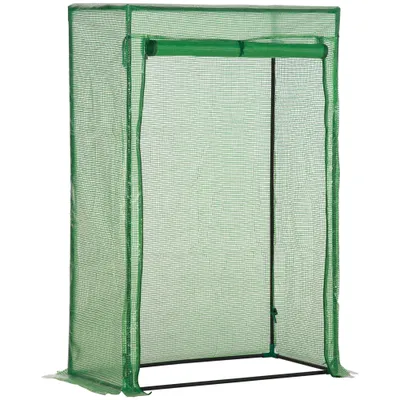 100 X 50 X 150cm Tomato Greenhouse Steel Frame PE Cover With Roll-up Door Outdoor For Backyard, Balcony, Garden, Green