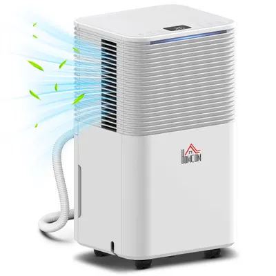 10L/Day Dehumidifier With 2L Water Tank, Laundry Drying, Automatic Humidity Sensor, Electric Portable Dehumidifier With 24H Timer, 3 Modes For Home Damp, Mould And Condensation