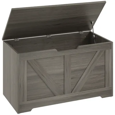 100L Home Storage Box, With Safety Hinges - Charcoal Grey