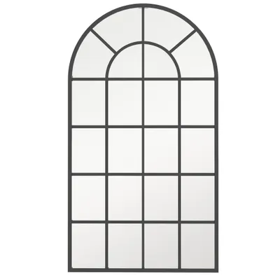 110 X 65 Cm Arched Decorative Wall Mirror For Bedroom Living Room, Modern Window Bathroom Mirror For Home Decor