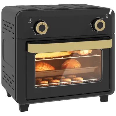 10L Air Fryer Oven, Mini Oven, Oil Free Cooking, Grill, Roast, Bake, With Adjustable Temperature, Timer, Dishwasher Safe, 1000W, Black
