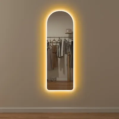 120 X 40cm Arch Mirror, With LED Lights