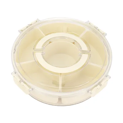 360° Rotating Divider Tray 6 Compartments Compact Sealed Snack Tray Divided Serving Tray For Road Trips Picnics Large 10 X 31cm / 3.94 X 12.2in
