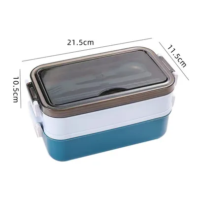 Double-layer Lunch Box, Japanese-style Compartments Lunch Box With Tableware, Student And Office Worker Sealed Bento Box, Lunch Box Can Be Printed With Logo