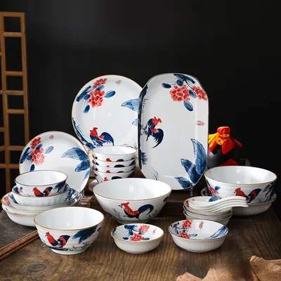 High-temperature Porcelain Chicken-head Bowl With Painted Decoration