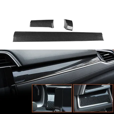 10th Generation Civic Modified Gear Panel Carbon Fiber Central Control Armrest Box Panel Gear Frame Black Warrior Interior Full Set