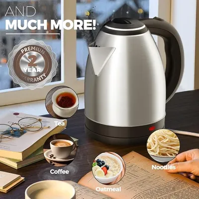 1.8L Electric Kettle 1500W Stainless Steel Cordless Jug Overheat Protection UK