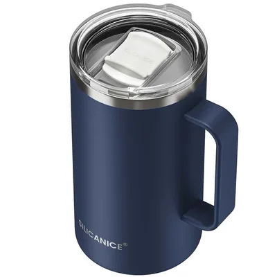 24 Oz Insulated Stainless Steel Coffee Mug With Handle, Break & Scratch Resistant Detachable Slider Lid, BPA-Free Vacuum Travel Tumbler, Perfect Gift For Daily Use