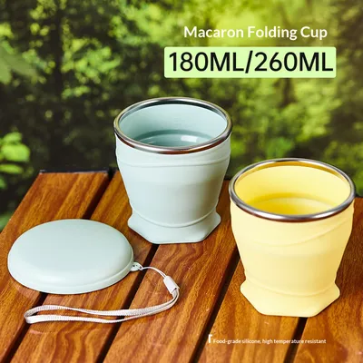 Compact Foldable Silicone Water Cup With A Lanyard